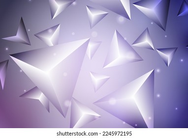 Fondo vectorial púrpura claro con triángulos. Ilustración abstracta moderna con triángulos coloridos. Plantilla moderna para la página de inicio.