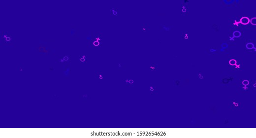 Light Purple vector background with woman symbols. Abstract illustration with a depiction of women's power. New design for your web apps.