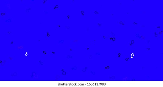 Light Purple vector background with woman symbols. Colorful illustration with gradient feminism shapes. Best design to show the power of women.
