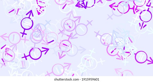 Light Purple vector background with woman symbols. Abstract illustration with a depiction of women's power. Elegant design for wallpapers.
