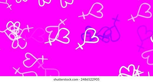 Light Purple vector background with woman symbols. Colorful illustration with gradient feminism shapes. Elegant design for wallpapers.