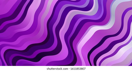 Light Purple vector background with wry lines. Abstract illustration with bandy gradient lines. Smart design for your promotions.