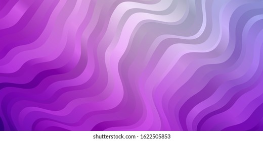 Light Purple vector background with wry lines. Abstract illustration with bandy gradient lines. Smart design for your promotions.