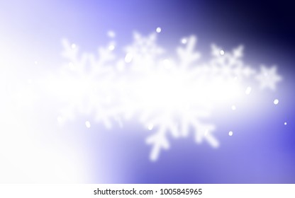 Light Purple vector background with xmas snowflakes. Decorative shining illustration with snow on abstract template. New year design for your business advert.
