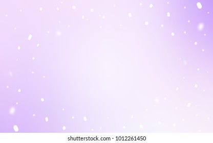 Light Purple vector background with xmas snowflakes. Decorative shining illustration with snow on abstract template. The pattern can be used for new year ad, booklets.