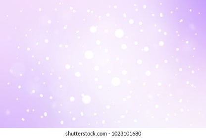 Light Purple vector background with xmas snowflakes. Shining colored illustration with snow in christmas style. The pattern can be used for year new  websites.