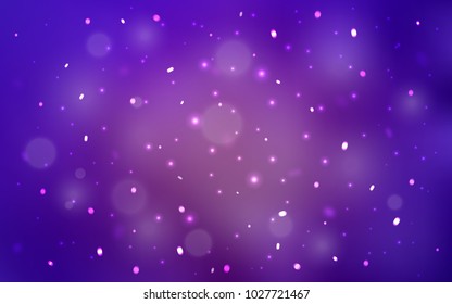 Light Purple vector background with xmas snowflakes. Decorative shining illustration with snow on abstract template. The pattern can be used for new year leaflets.
