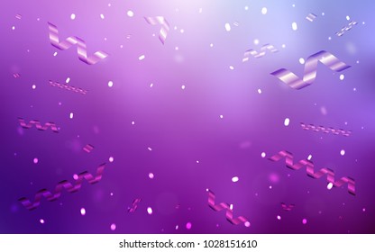 Light Purple vector background with xmas confetti. Blurred decorative design in anniversary style with confetti. The pattern can be used for birthday gifts, congratulations.