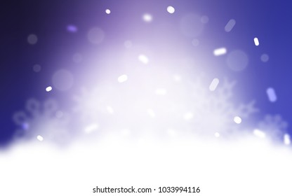 Light Purple vector background with xmas snowflakes. Glitter abstract illustration with crystals of ice. New year design for your ad, poster, banner.