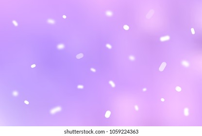 Light Purple vector background with xmas snowflakes. Snow on blurred abstract background with gradient. The template can be used as a new year background.