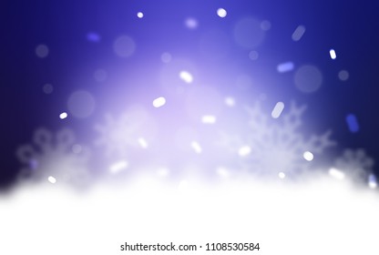 Light Purple vector background with xmas snowflakes. Blurred decorative design in xmas style with snow. The pattern can be used for new year leaflets.