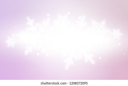 Light Purple vector background with xmas snowflakes. Glitter abstract illustration with crystals of ice. New year design for your business advert.