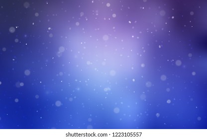Light Purple vector background with xmas snowflakes. Decorative shining illustration with snow on abstract template. The pattern can be used for new year ad, booklets.