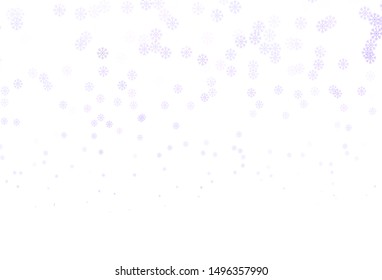 Light Purple vector background with xmas snowflakes. Colorful snowflakes with gradient on abstract background. Template for a new year background.