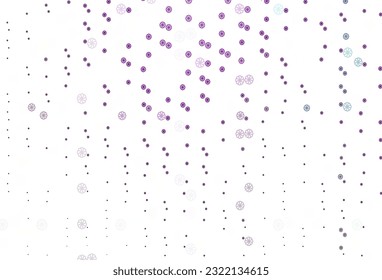Light Purple vector background with xmas snowflakes. Shining colored illustration with snow in christmas style. New year design for your business advert.