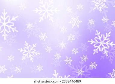 Light Purple vector background in Xmas style. Abstract gradient illustration with colorful Christmas things. Smart design for promotion of university.