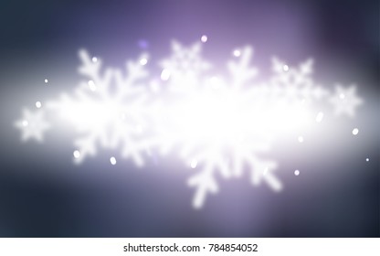 Light Purple vector background with xmas snowflakes. Glitter abstract illustration with crystals of ice. The template can be used as a new year background.