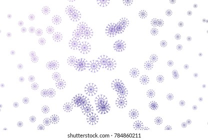 Light Purple vector background with xmas snowflakes. Glitter abstract illustration with crystals of ice. The template can be used as a new year background.