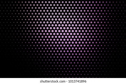 Light Purple vector banner with circles, spheres. Abstract spots. Background of Art bubbles in halftone style with colored gradient.