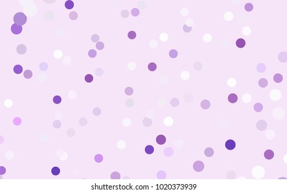 Light Purple vector banner with circles, spheres. Abstract spots. Background of Art bubbles in halftone style with colored gradient.