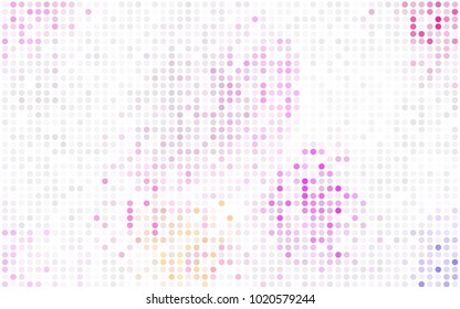Light Purple vector banner with circles, spheres. Abstract spots. Background of Art bubbles in halftone style with colored gradient.