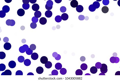 Light Purple vector banner with circles, spheres. Abstract spots. Background of Art bubbles in halftone style with colored gradient.