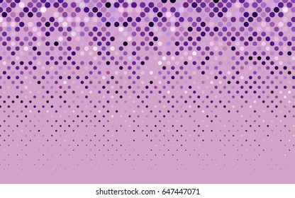 Light Purple vector banner with circles, spheres. Abstract spots. Background of Art bubbles in halftone style with colored gradient.