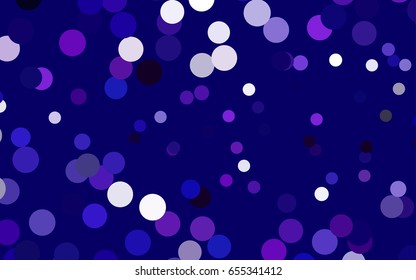 Light Purple vector banner with circles, spheres. Abstract spots. Background of Art bubbles in halftone style with colored gradient.