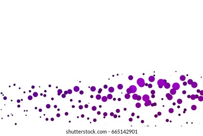 Light Purple vector banner with circles, spheres. Abstract spots. Background of Art bubbles in halftone style with colored gradient.