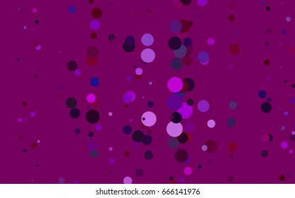Light Purple vector banner with circles, spheres. Abstract spots. Background of Art bubbles in halftone style with colored gradient.