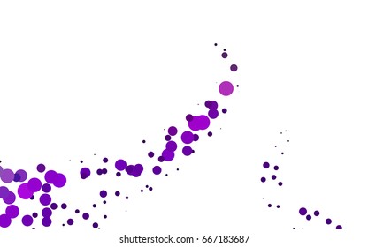 Light Purple vector banner with circles, spheres. Abstract spots. Background of Art bubbles in halftone style with colored gradient.
