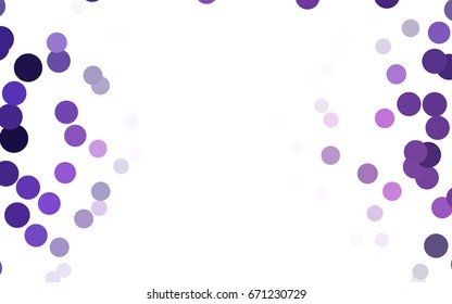 Light Purple vector banner with circles, spheres. Abstract spots. Background of Art bubbles in halftone style with colored gradient.