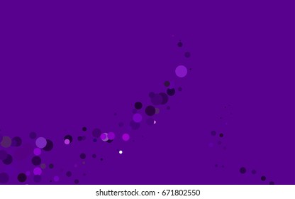 Light Purple vector banner with circles, spheres. Abstract spots. Background of Art bubbles in halftone style with colored gradient.