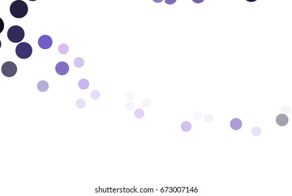 Light Purple vector banner with circles, spheres. Abstract spots. Background of Art bubbles in halftone style with colored gradient.
