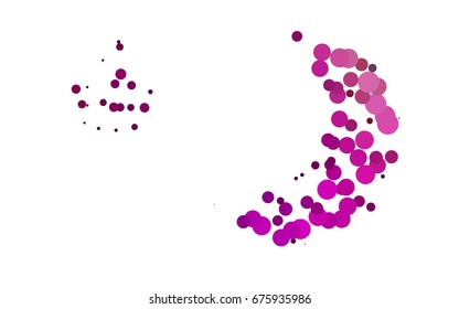 Light Purple vector banner with circles, spheres. Abstract spots. Background of Art bubbles in halftone style with colored gradient.