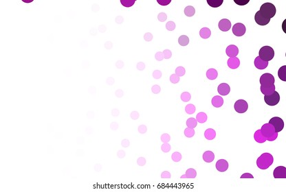 Light Purple vector banner with circles, spheres. Abstract spots. Background of Art bubbles in halftone style with colored gradient.