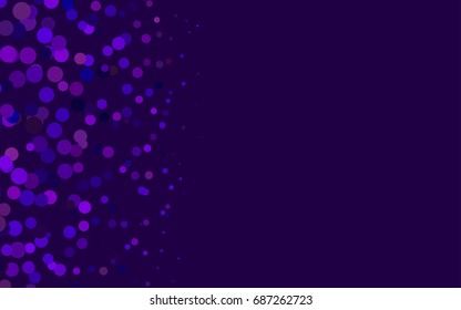 Light Purple vector banner with circles, spheres. Abstract spots. Background of Art bubbles in halftone style with colored gradient.