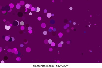Light Purple vector banner with circles, spheres. Abstract spots. Background of Art bubbles in halftone style with colored gradient.