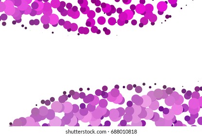 Light Purple vector banner with circles, spheres. Abstract spots. Background of Art bubbles in halftone style with colored gradient.