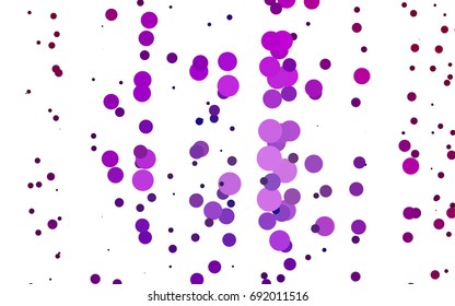 Light Purple vector banner with circles, spheres. Abstract spots. Background of Art bubbles in halftone style with colored gradient.