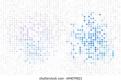 Light Purple vector banner with circles, spheres. Abstract spots. Background of Art bubbles in halftone style with colored gradient.