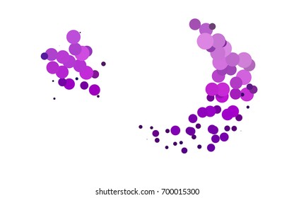 Light Purple vector banner with circles, spheres. Abstract spots. Background of Art bubbles in halftone style with colored gradient.