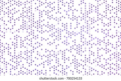 Light Purple vector banner with circles, spheres. Abstract spots. Background of Art bubbles in halftone style with colored gradient.