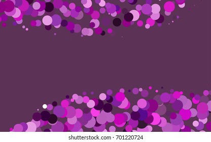 Light Purple vector banner with circles, spheres. Abstract spots. Background of Art bubbles in halftone style with colored gradient.