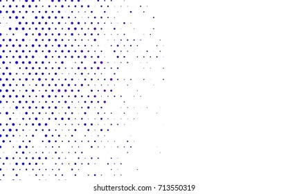 Light Purple vector banner with circles, spheres. Abstract spots. Background of Art bubbles in halftone style with colored gradient.