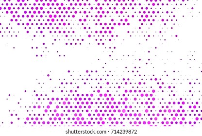 Light Purple vector banner with circles, spheres. Abstract spots. Background of Art bubbles in halftone style with colored gradient.