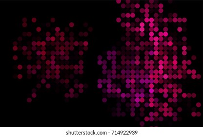 Light Purple vector banner with circles, spheres. Abstract spots. Background of Art bubbles in halftone style with colored gradient.