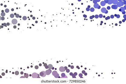 Light Purple vector banner with circles, spheres. Abstract spots. Background of Art bubbles in halftone style with colored gradient.