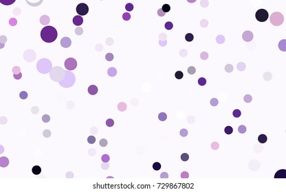 Light Purple vector banner with circles, spheres. Abstract spots. Background of Art bubbles in halftone style with colored gradient.