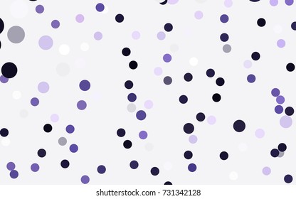 Light Purple vector banner with circles, spheres. Abstract spots. Background of Art bubbles in halftone style with colored gradient.